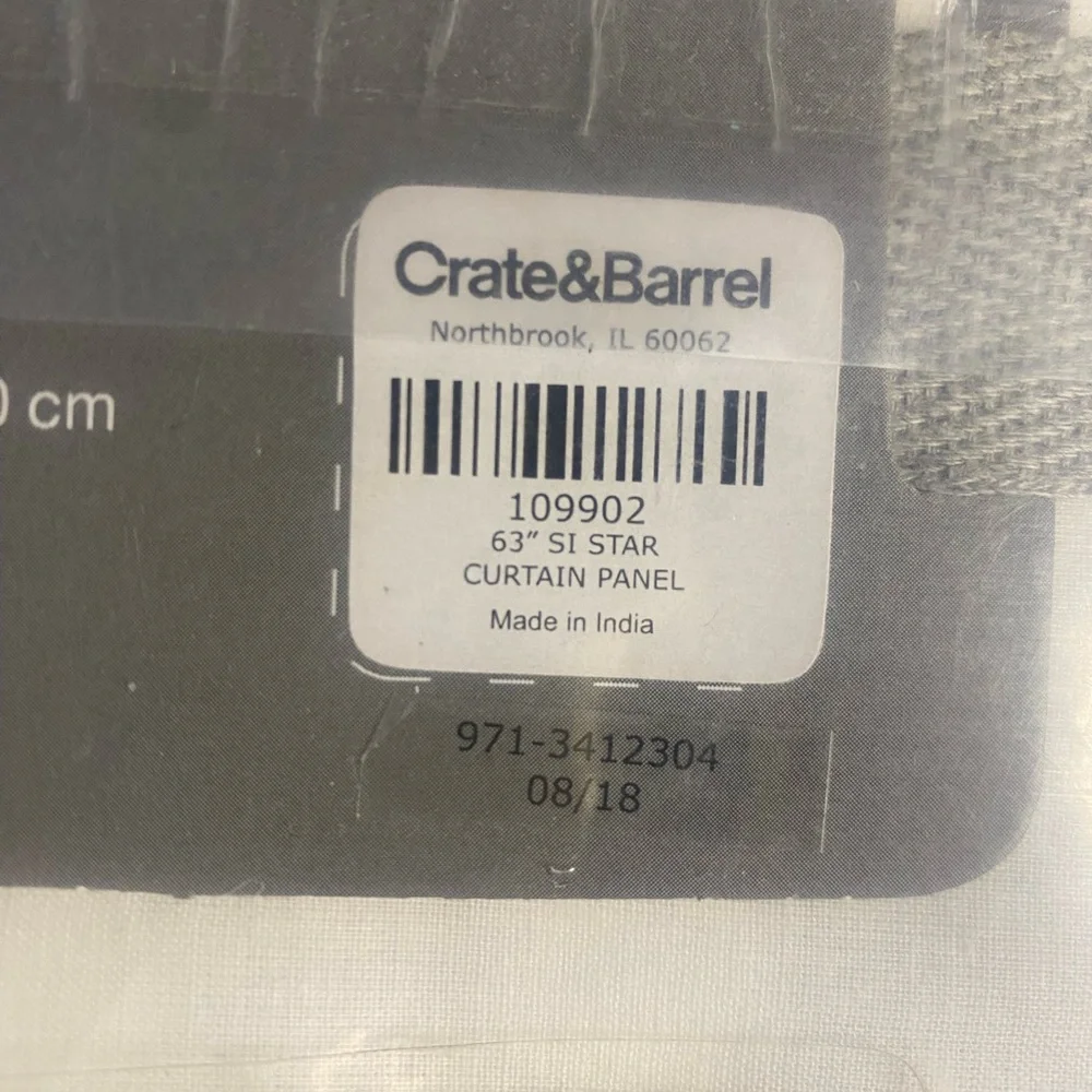 Crate & Barrel 63 inch curtain panel Silverstar design. Crate and kids. NWT.